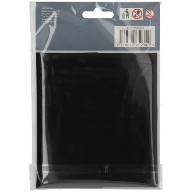 Folieballon Cijfer 4 Zwart Metallic Mat - 86 cm