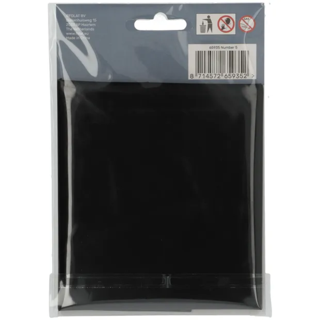 Folieballon Cijfer 5 Zwart Metallic Mat - 86 cm