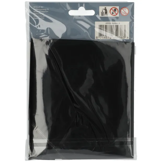 Folieballon Cijfer 8 Zwart Metallic Mat - 86 cm