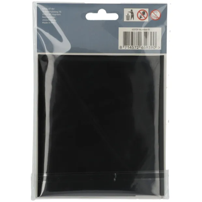 Folieballon Cijfer 9 Zwart Metallic Mat - 86 cm