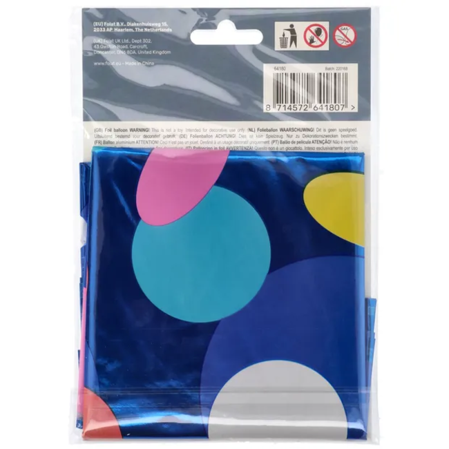 Folieballon Cijfer 0 Colorful Dots - 86 cm