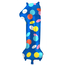 Folieballon Cijfer 1 Colorful Dots - 86 cm