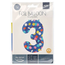 Folieballon Cijfer 3 Colorful Dots - 86 cm