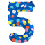 Folieballon Cijfer 5 Colorful Dots - 86 cm