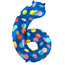 Folieballon Cijfer 6 Colorful Dots - 86 cm