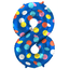 Folieballon Cijfer 8 Colorful Dots - 86 cm