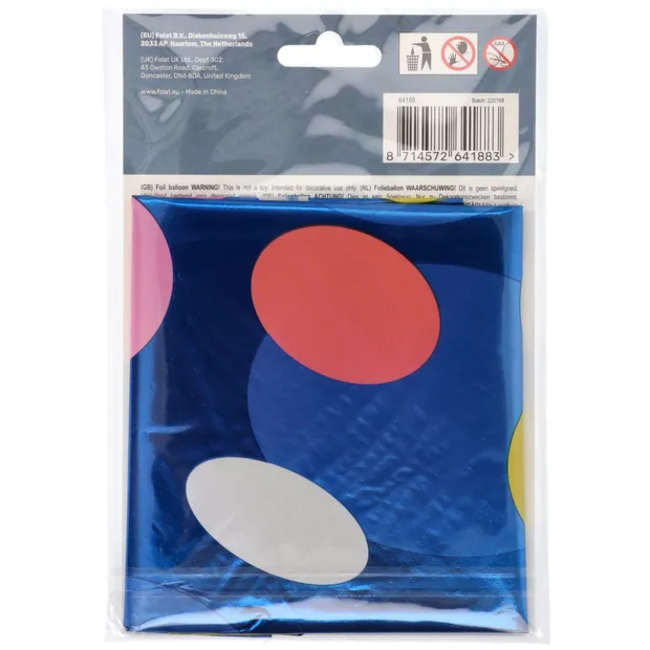 Folieballon Cijfer 8 Colorful Dots - 86 cm