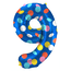 Folieballon Cijfer 9 Colorful Dots - 86 cm