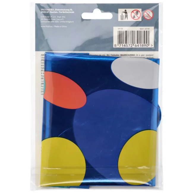 Folieballon Cijfer 9 Colorful Dots - 86 cm