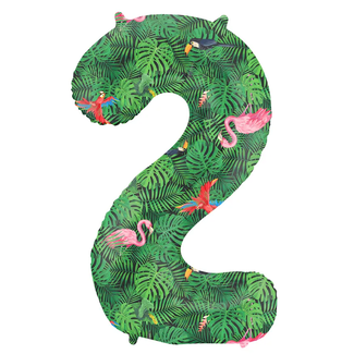 Folat Folieballon Cijfer 2 Jungle Vibe - 86 cm