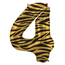 Folieballon Cijfer 4 Tiger Chic - 86 cm