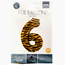 Folieballon Cijfer 6 Tiger Chic - 86 cm