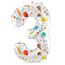 Folieballon Cijfer 3 Joyful Party - 86 cm