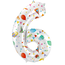 Folieballon Cijfer 6 Joyful Party - 86 cm
