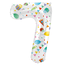 Folieballon Cijfer 7 Joyful Party - 86 cm