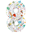 Folieballon Cijfer 8 Joyful Party - 86 cm