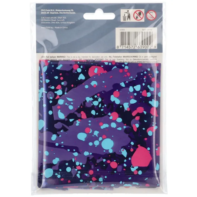 Folieballon Cijfer 0 Paint Splash - 86 cm