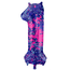 Folieballon Cijfer 1 Paint Splash - 86 cm