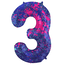 Folieballon Cijfer 3 Paint Splash - 86 cm