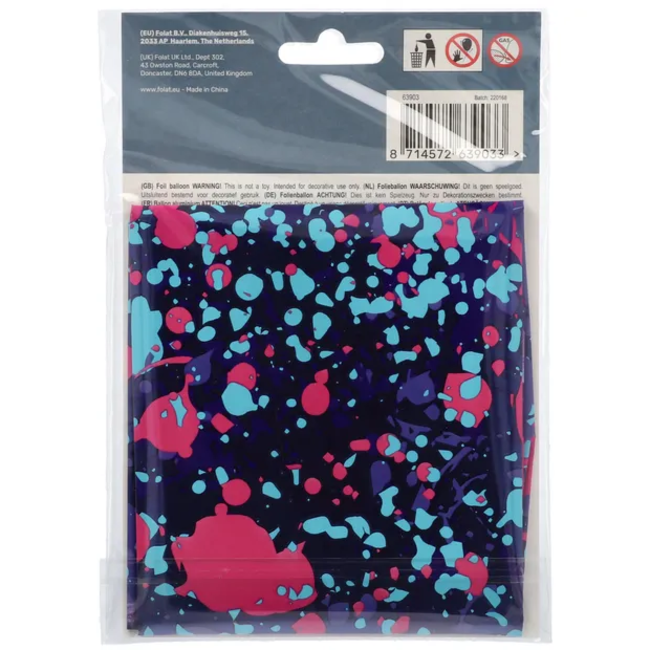Folieballon Cijfer 3 Paint Splash - 86 cm