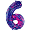 Folieballon Cijfer 6 Paint Splash - 86 cm