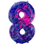 Folieballon Cijfer 8 Paint Splash - 86 cm