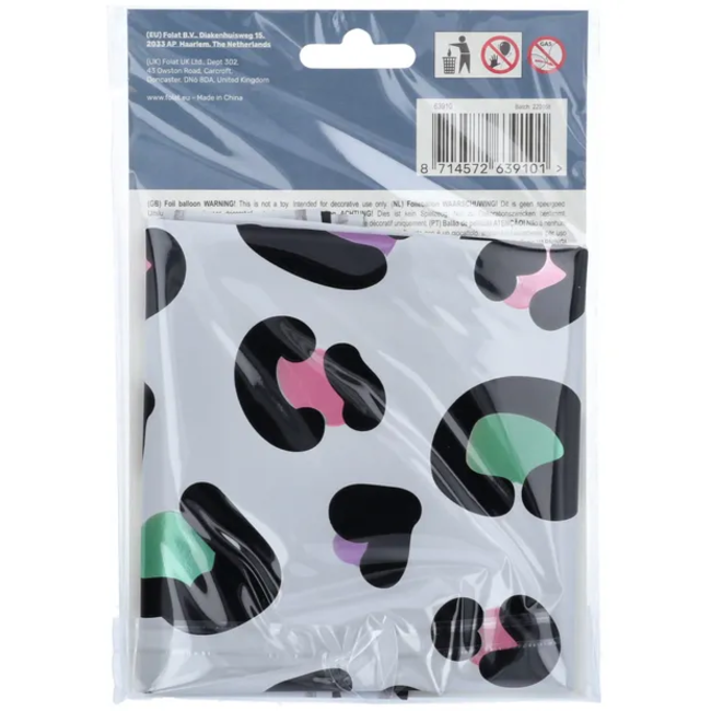 Folieballon Cijfer 0 Bright Panther - 86 cm
