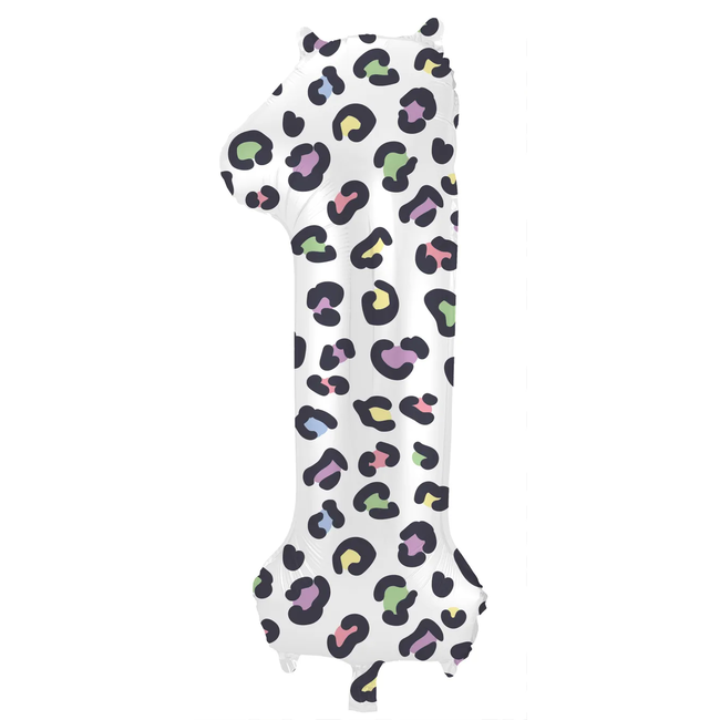 Folieballon Cijfer 1 Bright Panther - 86 cm