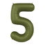 Folieballon Cijfer 5 - Olive Green - Ultra Matt - 86 cm