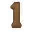 Folieballon Cijfer 1 - Chocolate Brown - Ultra Matt - 86 cm