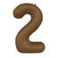 Folieballon Cijfer 2 - Chocolate Brown - Ultra Matt - 86 cm