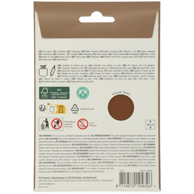 Folieballon Cijfer 2 - Chocolate Brown - Ultra Matt - 86 cm