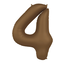 Folieballon Cijfer 4 - Chocolate Brown - Ultra Matt - 86 cm