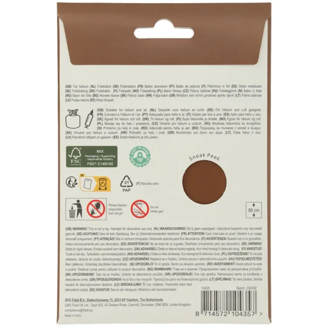 Folieballon Cijfer 5 - Chocolate Brown - Ultra Matt - 86 cm