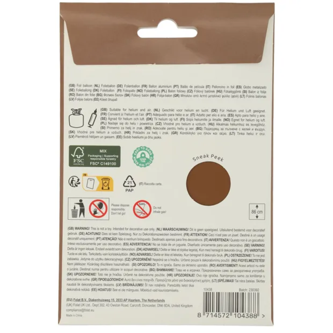 Folieballon Cijfer 8 - Chocolate Brown - Ultra Matt - 86 cm