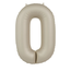 Folieballon Cijfer 0 - Creamy Latte - Ultra Matt - 86 cm