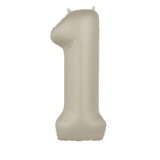 Folat Folieballon Cijfer 1 - Creamy Latte - Ultra Matt - 86 cm