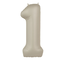 Folieballon Cijfer 1 - Creamy Latte - Ultra Matt - 86 cm
