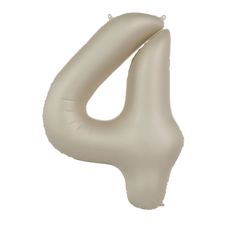 Folat Folieballon Cijfer 4 - Creamy Latte - Ultra Matt - 86 cm