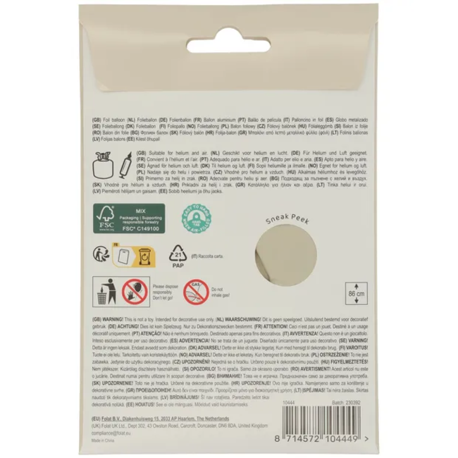 Folieballon Cijfer 4 - Creamy Latte - Ultra Matt - 86 cm