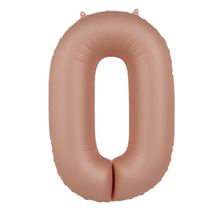 Folat Folieballon Cijfer 0 - Vintage Rose - Ultra Matt - 86 cm