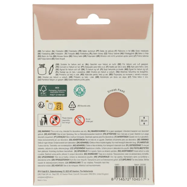 Folieballon Cijfer 1 - Vintage Rose - Ultra Matt - 86 cm