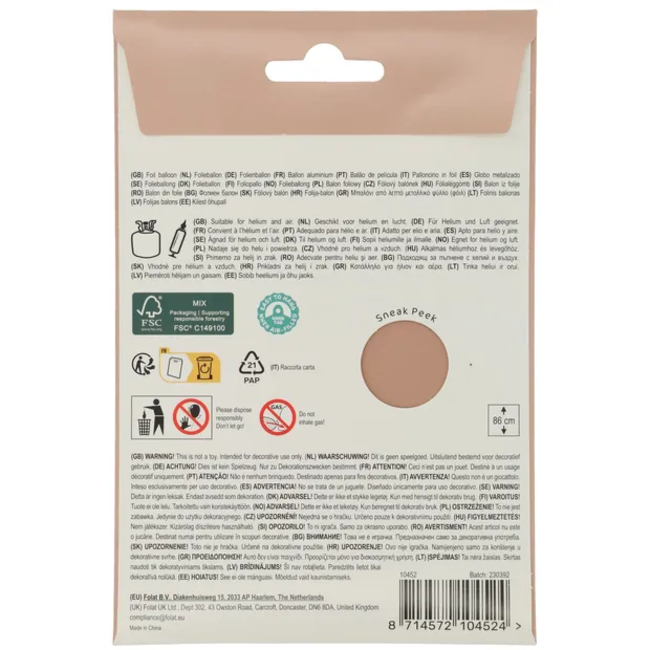 Folieballon Cijfer 2 - Vintage Rose - Ultra Matt - 86 cm