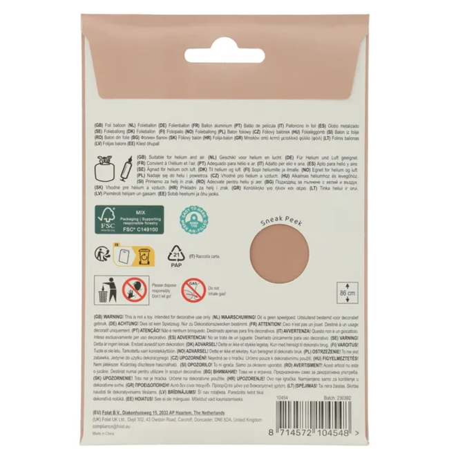 Folieballon Cijfer 4 - Vintage Rose - Ultra Matt - 86 cm