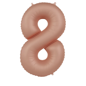 Folat Folieballon Cijfer 8 - Vintage Rose - Ultra Matt - 86 cm