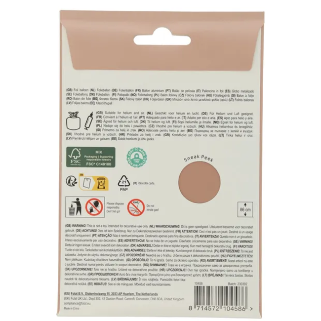 Folieballon Cijfer 8 - Vintage Rose - Ultra Matt - 86 cm