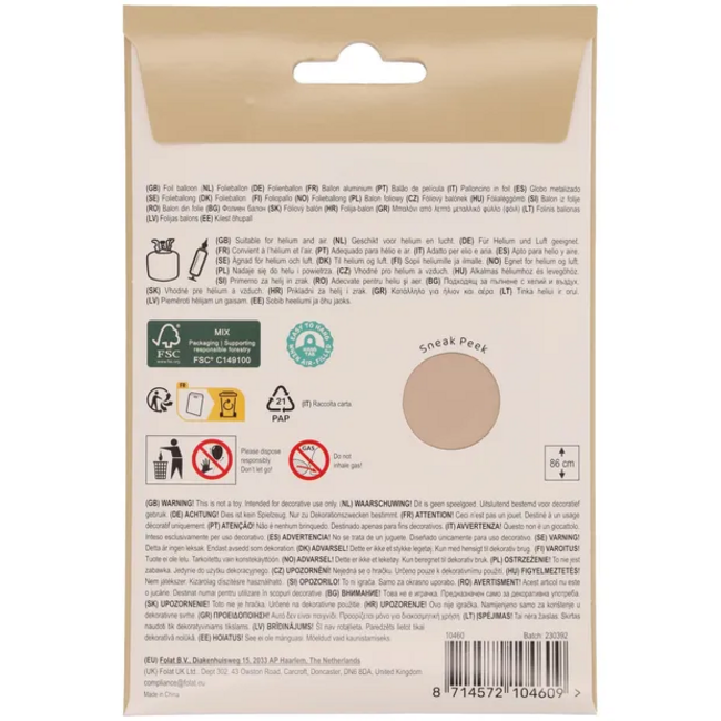 Folieballon Cijfer 0 - Starlight Gold - Satin Gloss - 86 cm