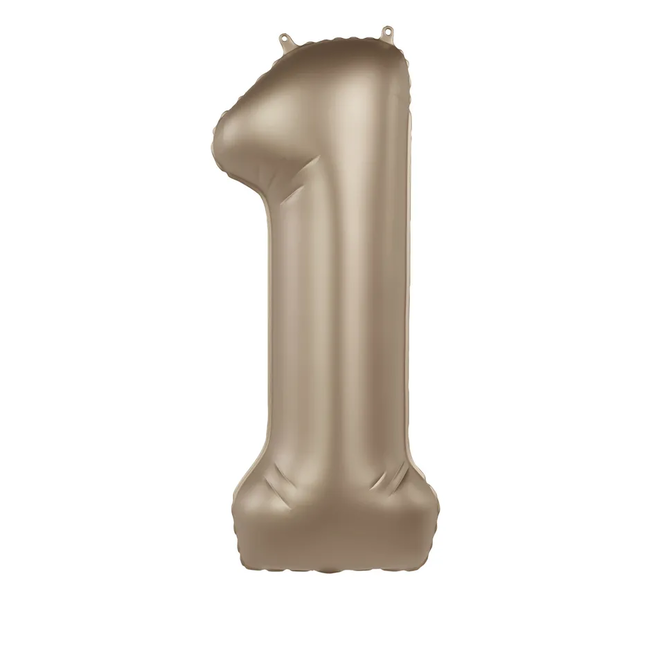 Folieballon Cijfer 1 - Starlight Gold - Satin Gloss - 86 cm