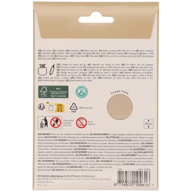 Folieballon Cijfer 1 - Starlight Gold - Satin Gloss - 86 cm