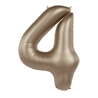 Folat Folieballon Cijfer 4 - Starlight Gold - Satin Gloss - 86 cm